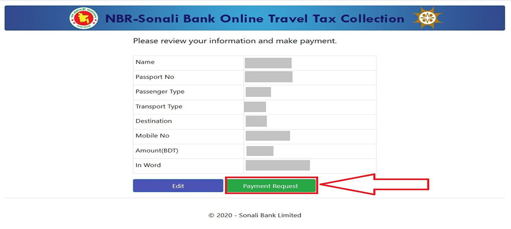 Travel Tax Personal Information