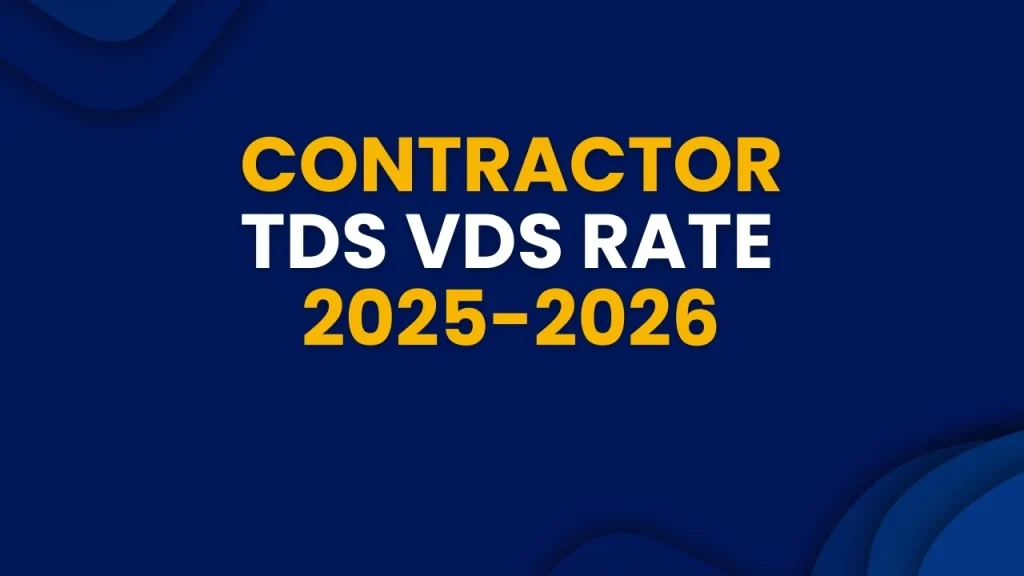 Contractor TDS VDS Rate 2025-2026