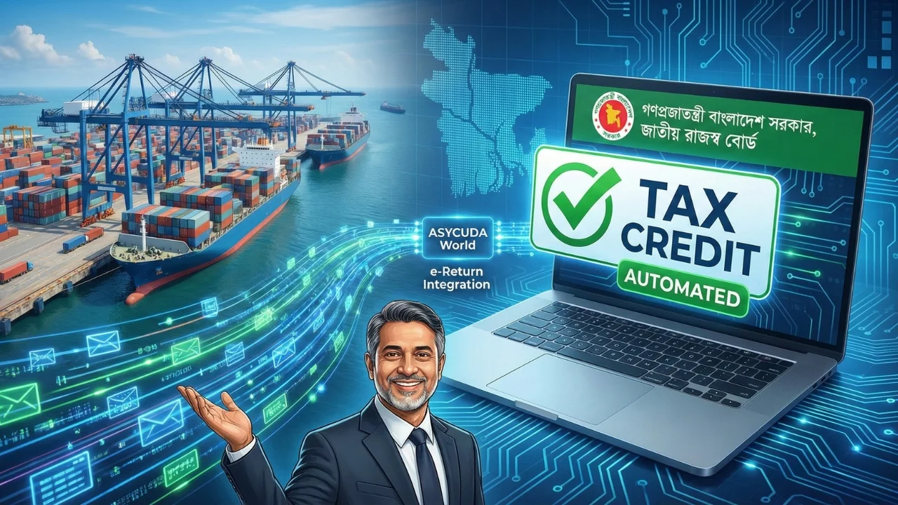 আমদানিকারকদের জন্য সুখবর: ই-রিটার্নে অটোমেটিক ট্যাক্স ক্রেডিট সুবিধা চালু asycuda ereturn integration